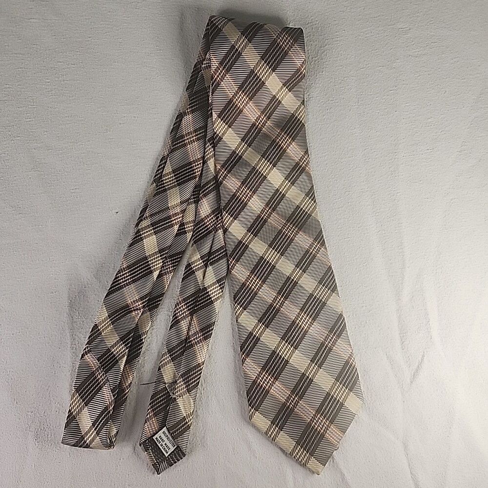 Necktie Chereskin Tie 3.5" X 60" Brown, Tan Striped Polyester Men's Classic